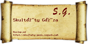 Skultéty Géza névjegykártya